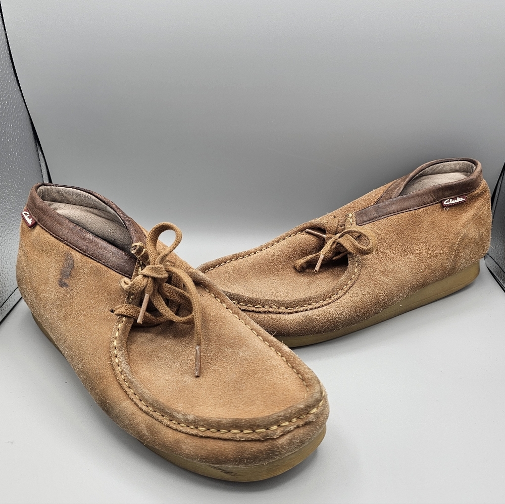 Clarks Wallabee Chuka Boot Mens Sz 11 Comfort Moccasin Crepe Sole Flaw 90s Style